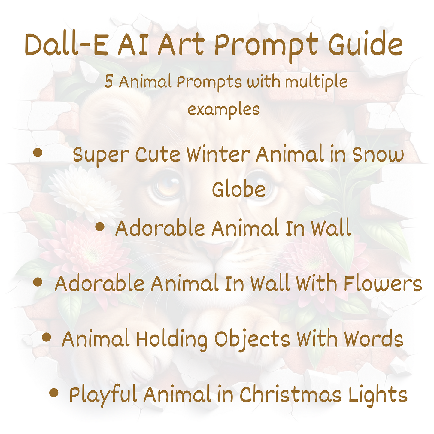 Dall-E3 ChatGPT AI Art Prompt Guide | Animal Prompts