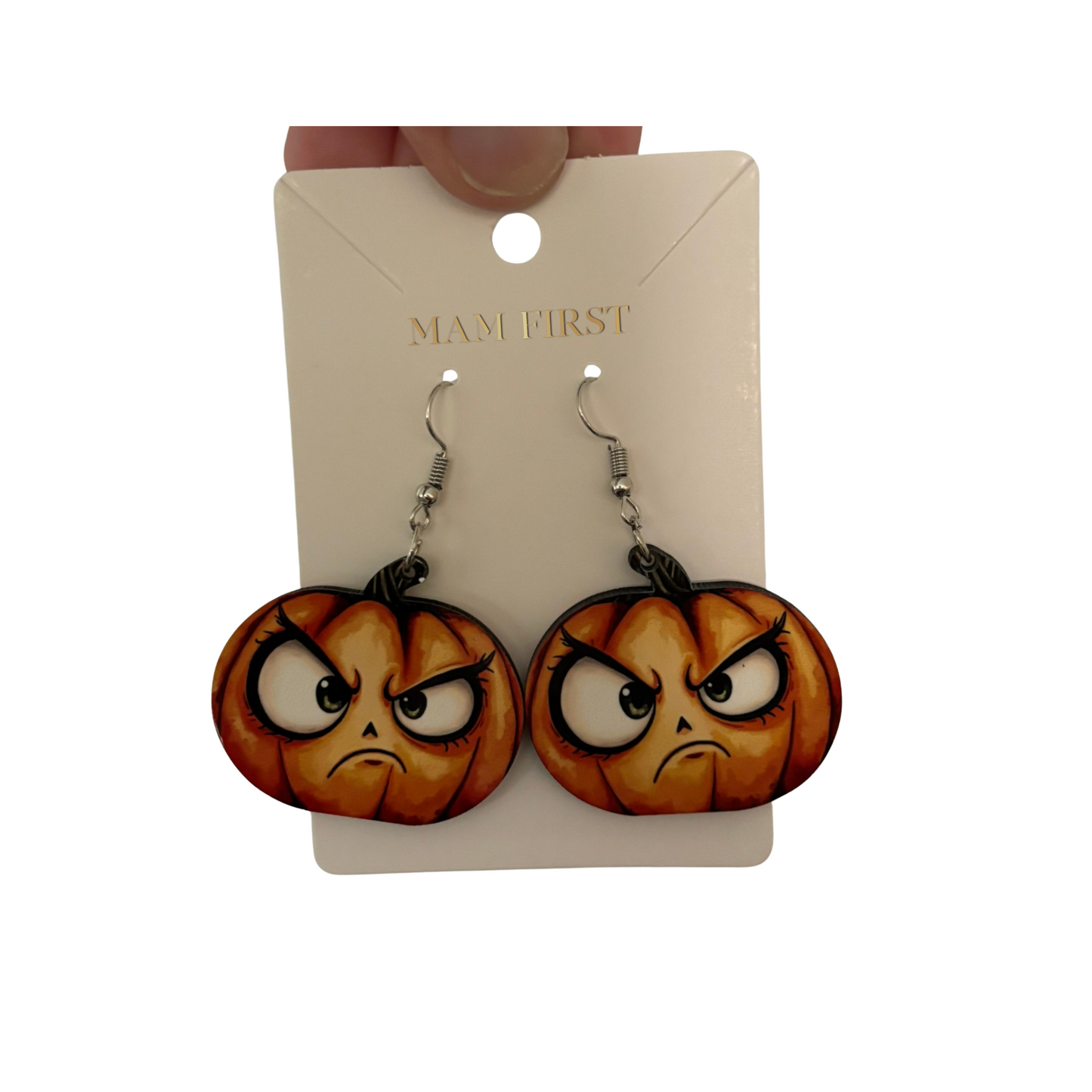 Grumpy Pumpkin Earrings