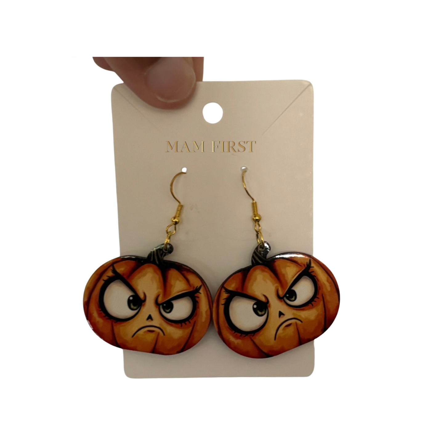 Grumpy Pumpkin Earrings