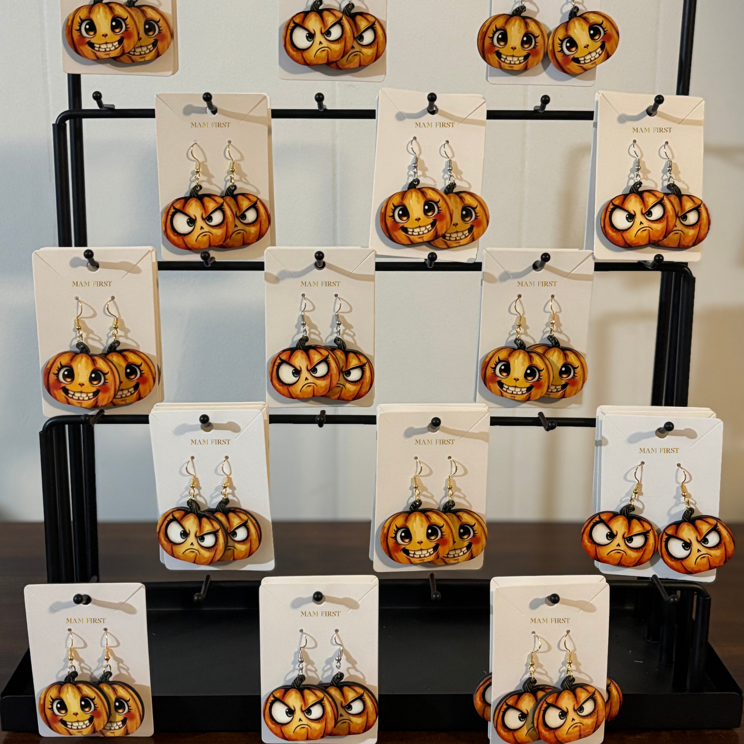 Grumpy Pumpkin Earrings