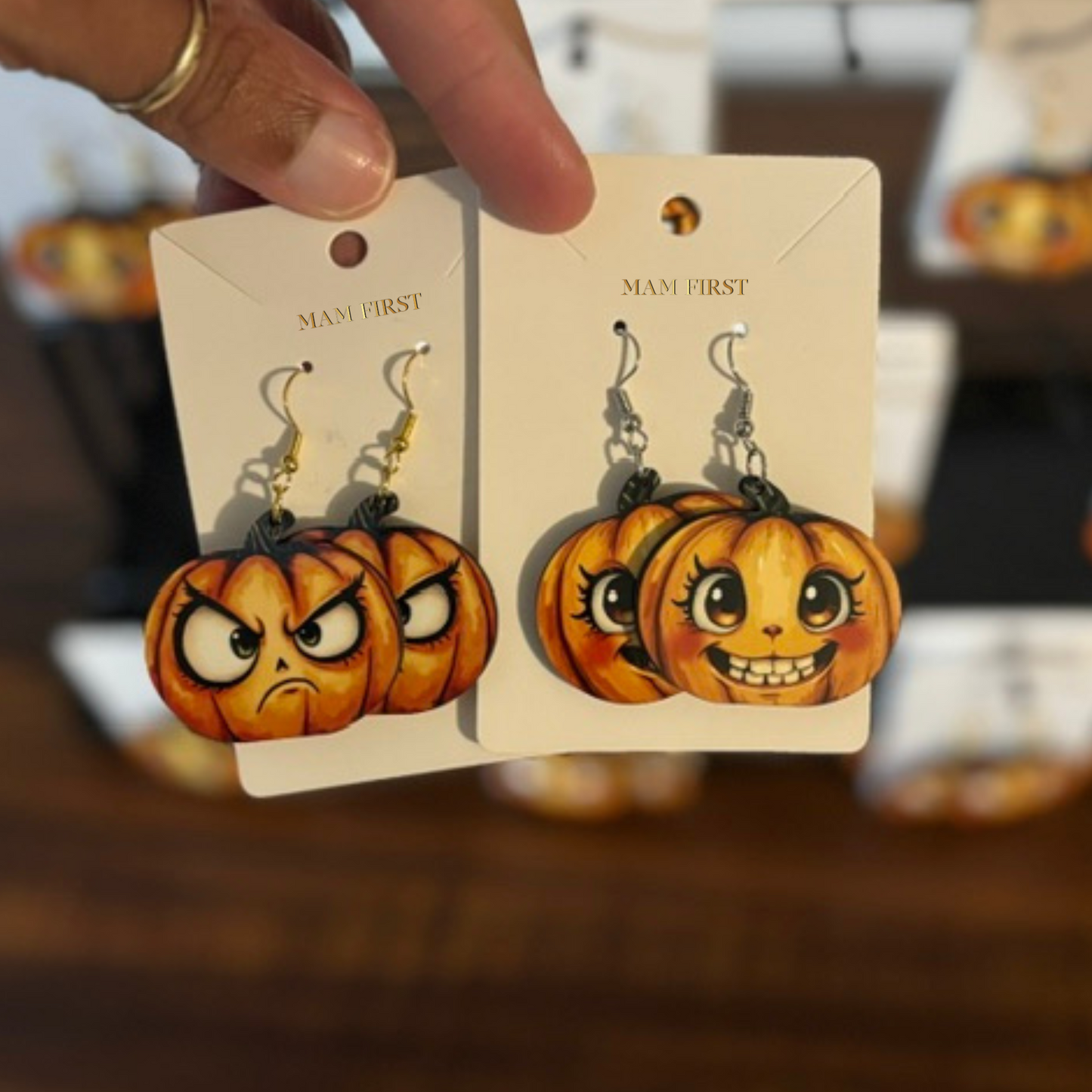 Grumpy Pumpkin Earrings