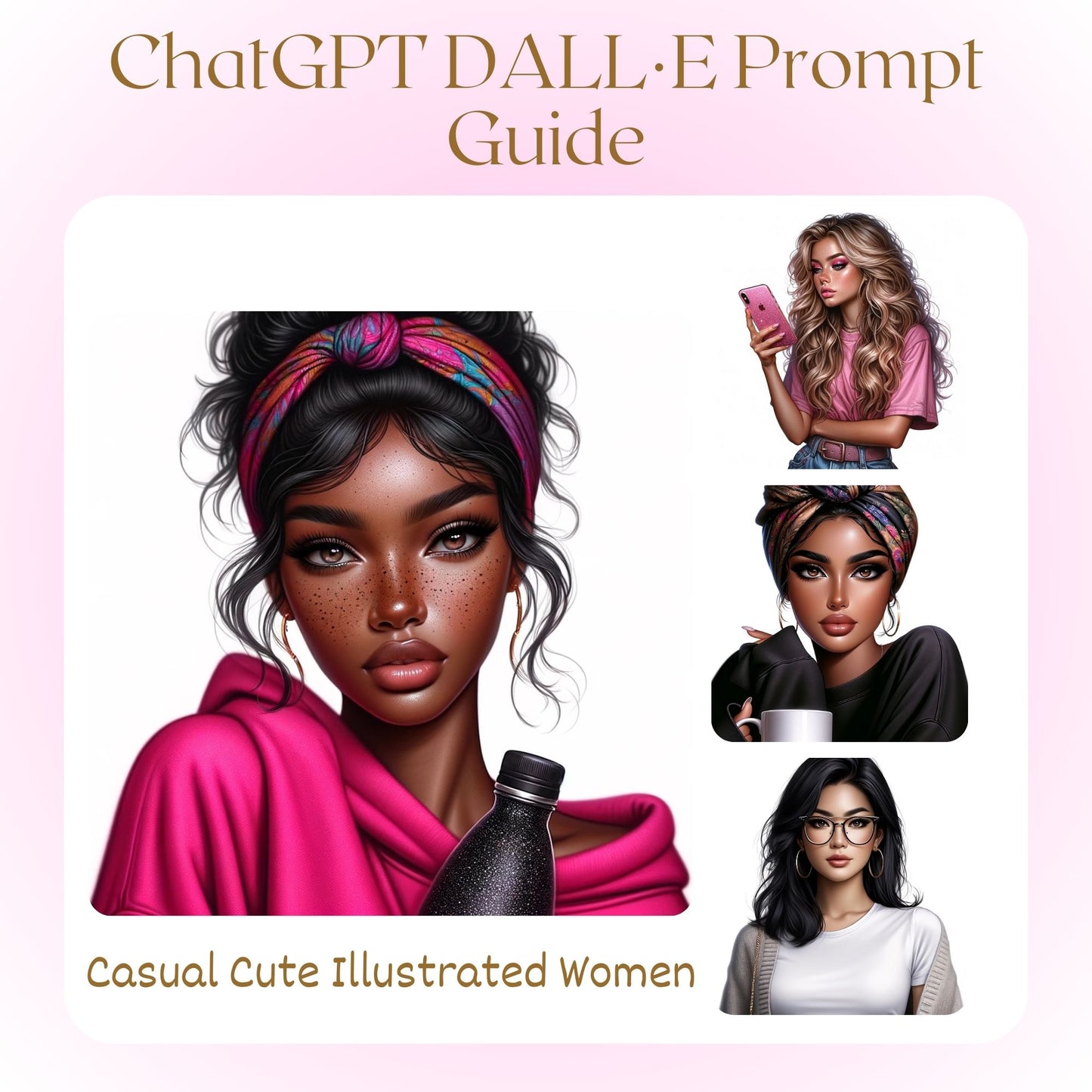 Dall-E3 ChatGPT AI Art Prompt Guide | Casual Cute Female