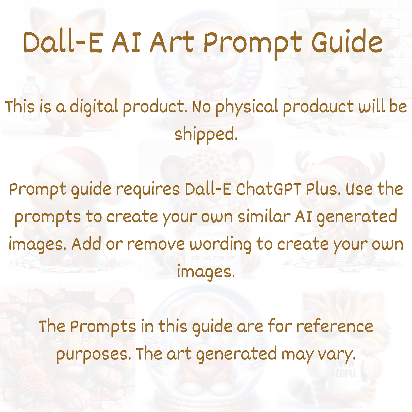 Dall-E3 ChatGPT AI Art Prompt Guide | Animal Prompts