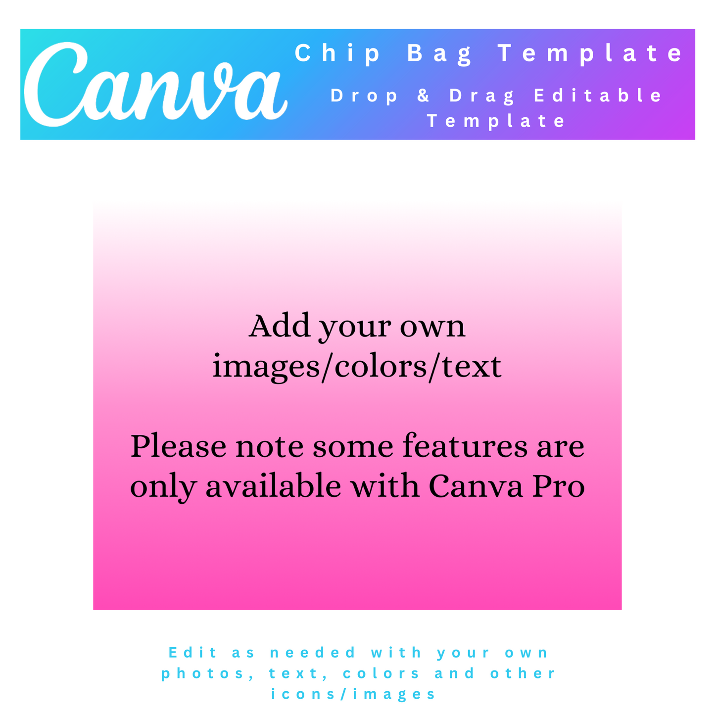 Personalized Chip Bag Template , Canva Frame Template